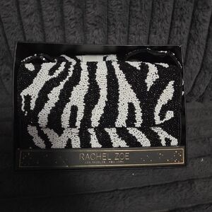 Rachel Zoe Black and White Beaded Shoulder bag